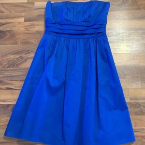 Royal blue strapless dress